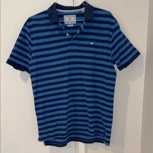 Southern Tide striped blue one blue polo large classic fit pique